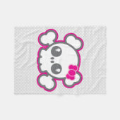 Kawaii Roze ribbon skull Fleece Blanket Deken (Voorkant (Horizontaal))
