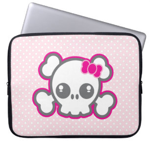 Kawaii Roze ribbon Skull-laptophoes Laptop Sleeve