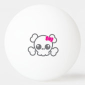 Kawaii Roze Ribbon Skull Ping Pong Balls Pingpongbal (Voorkant)