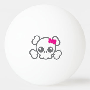 Kawaii Roze Ribbon Skull Ping Pong Balls Pingpongbal