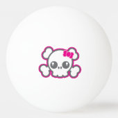 Kawaii Roze Ribbon Skull Ping Pong Balls Pingpongbal (Voorkant)