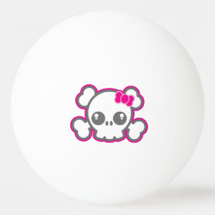 Kawaii Roze Ribbon Skull Ping Pong Balls Pingpongbal