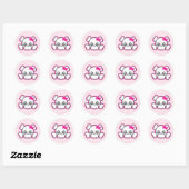 Kawaii roze ribbon skull Stickers (Vel)