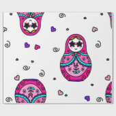 kawaii roze Russische dollar Cadeaupapier (Vlak)