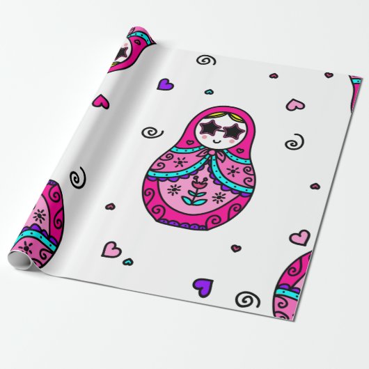 kawaii roze Russische dollar Cadeaupapier (Uitgerold)