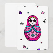 kawaii roze Russische dollar Kaart (Voorkant / Achterkant)