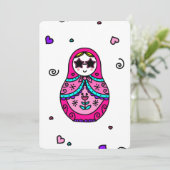 kawaii roze Russische dollar Kaart (Staand voorkant)