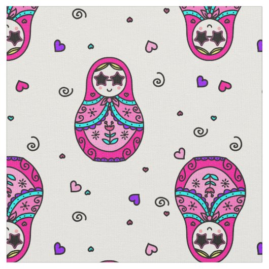 kawaii roze Russische dollar Stof (Close Up)
