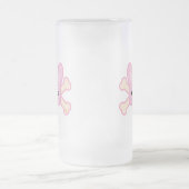 kawaii roze schedelkonijn matglas bierpul (Center)