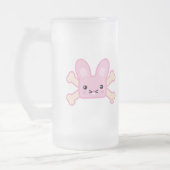 kawaii roze schedelkonijn matglas bierpul (Links)