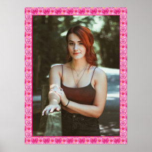 Kawaii Roze Strikken Aangepaste Foto Poster