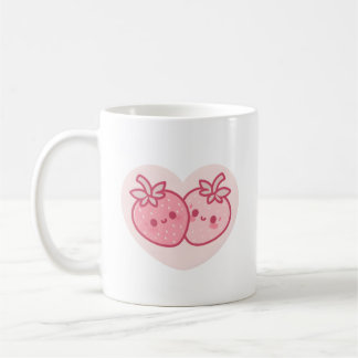 Kawaii Roze Valentijns Aardbeien Koffiemok