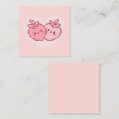 Kawaii Roze Valentijnse aardbeien Notitiekaartje (Voorkant / Achterkant)