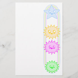 KAWAII RUIMTELIJKE STERREN EN PLASMA ZONNEN WOW BRIEFPAPIER