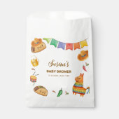 Kawaii Rustic Fiesta Taco over een Baby shower Bedankzakje (Voorkant)