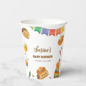 Kawaii Rustic Fiesta Taco over een Baby shower Papieren Bekers (Achterkant)