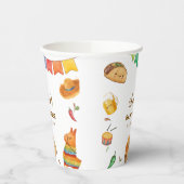 Kawaii Rustic Fiesta Taco over een Baby shower Papieren Bekers (Links)