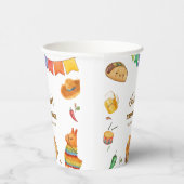 Kawaii Rustic Fiesta Taco over een Baby shower Papieren Bekers (Rechts)