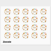 Kawaii Rustic Fiesta Taco over een Baby shower Ronde Sticker (Vel)