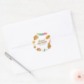 Kawaii Rustic Fiesta Taco over een Baby shower Ronde Sticker (Envelop)