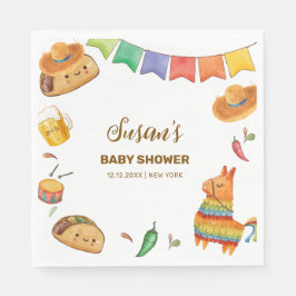 Kawaii Rustic Fiesta Taco over een Baby shower Servet