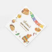 Kawaii Rustic Fiesta Taco over een Baby shower Servet (Hoek)