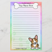 Kawaii Sable Cardigan Welsh Corgi Stationery Briefpapier (Voorkant)