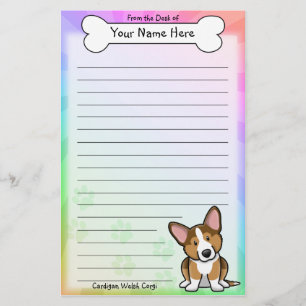 Kawaii Sable Cardigan Welsh Corgi Stationery Briefpapier