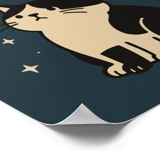 Kawaii Sad Schattige Cat. Maakt het wat uit? citaa Poster (Hoek)