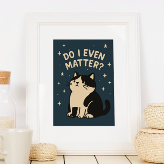 Kawaii Sad Schattige Cat. Maakt het wat uit? citaa Poster