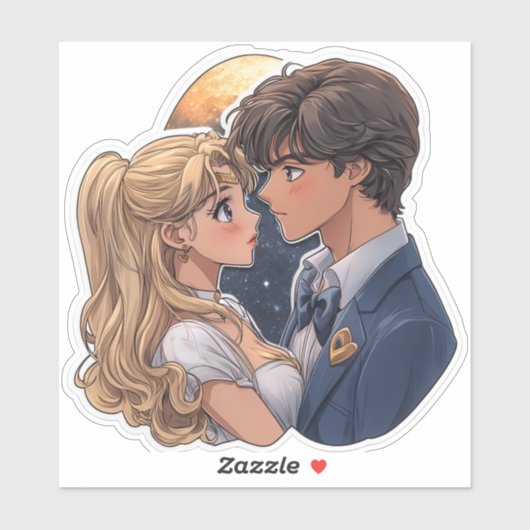 Kawaii SailorMoon TuxedoMask Romantische Sticker (Vel)