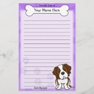 Kawaii Saint Bernard Stationery Briefpapier