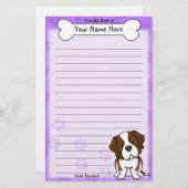 Kawaii Saint Bernard Stationery Briefpapier (Voorkant / Achterkant)