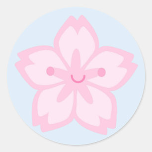 Kawaii Sakura Cherry Blossom Flower Ronde Sticker
