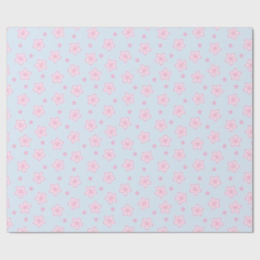 Kawaii Sakura Cherry Blossoms Cadeaupapier (Vlak)