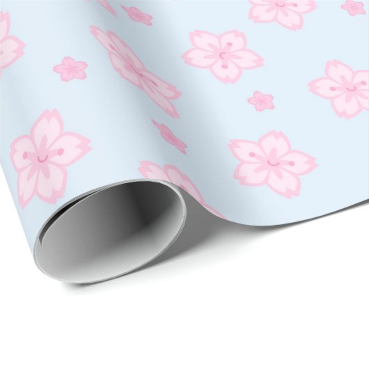 Kawaii Sakura Cherry Blossoms Cadeaupapier (Rol Hoek)