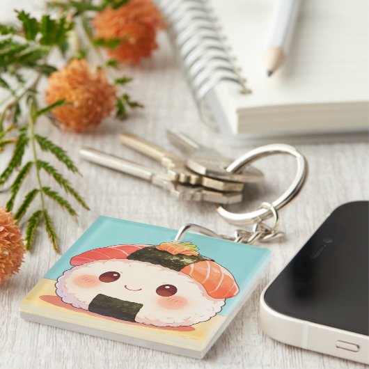 Kawaii Salmon Nigiri Keychain (Voorkant Rechts)