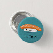 Kawaii Salmon Sashimi Ronde Button 3,2 Cm (Voorkant /achterkant)