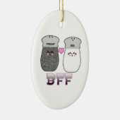 Kawaii Salt n Pepper BFF Keramisch Ornament (Rechts)