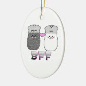 Kawaii Salt n Pepper BFF Keramisch Ornament (Links)
