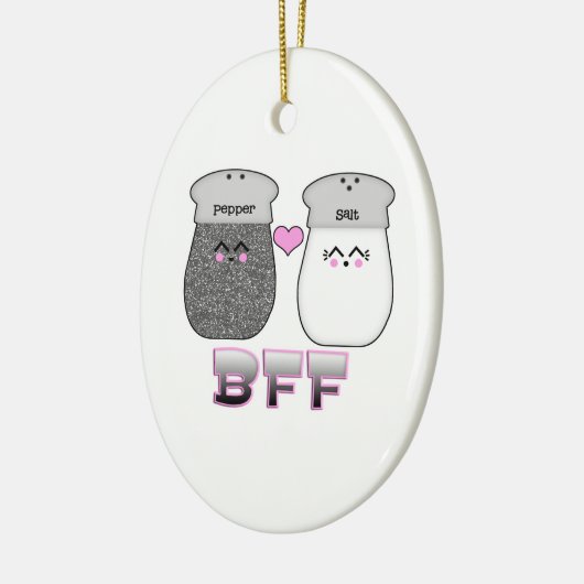 Kawaii Salt n Pepper BFF Keramisch Ornament (Links)