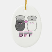 Kawaii Salt n Pepper BFF Keramisch Ornament (Voorkant)