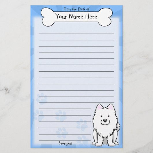 Kawaii Samoyed Stationery Briefpapier (Voorkant)