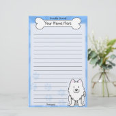 Kawaii Samoyed Stationery Briefpapier (Staand voorkant)