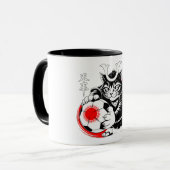 Kawaii Samurai Kat Voetbal Cadeau voor Anime Fans Mok (Voorkant links)