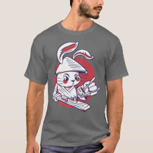 Kawaii Samurai Rabbit Chef Making Bunny Sushi T-shirt