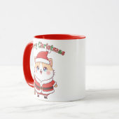 Kawaii Santa Cat Christmas Mug Gift for Cat Lovers Mok (Voorkant links)