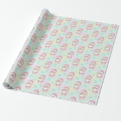 Kawaii Santa pastel pattern Cadeaupapier (Uitgerold)
