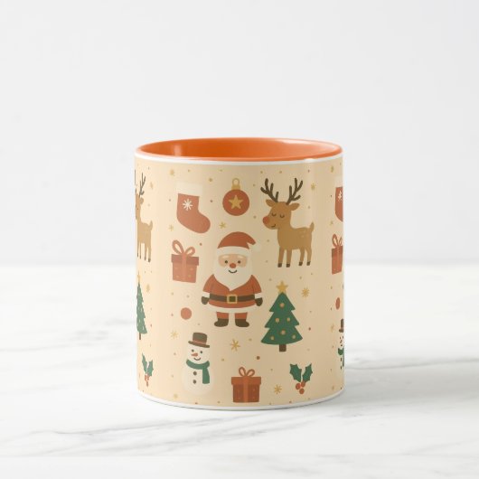 Kawaii Santa & Reindeer – Festive Christmas Mok (Midden)
