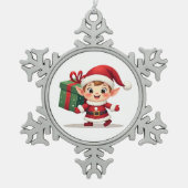 Kawaii Santa's Elf Helper Ornament (Voorkant)